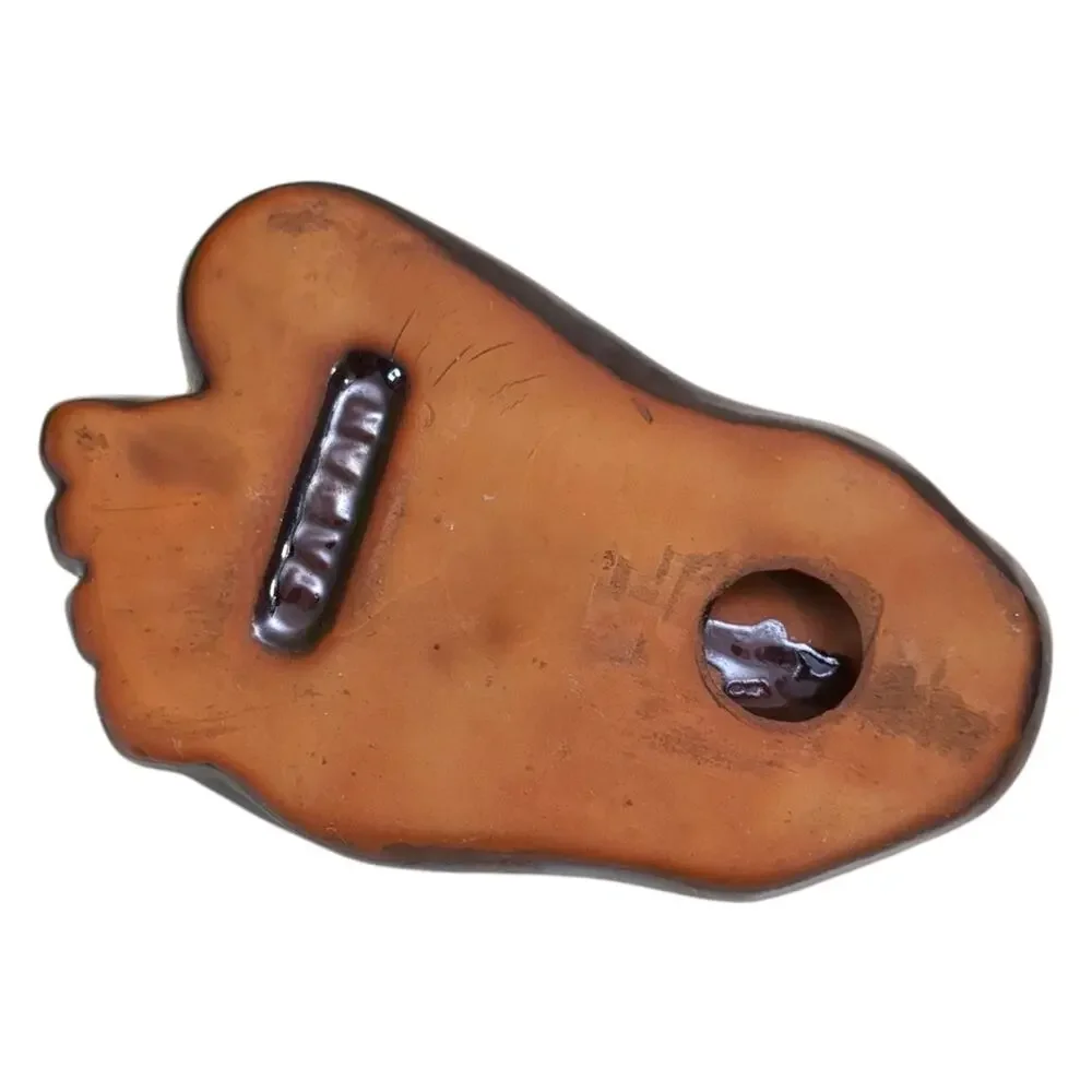 Vintage Japan Ceramic Toe Foot Ashtray Trinket Dish Glaze Figurine Novelty Gag